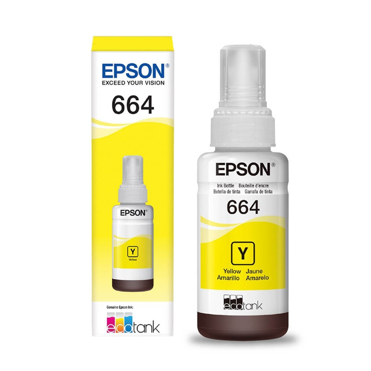 Refil Tinta Epson T664420 Amarelo 70ml - Impressorajato